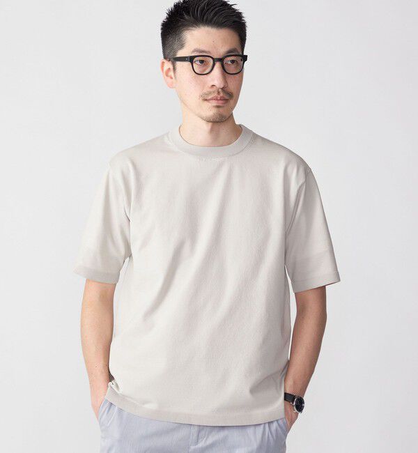 SHIPS「SHIPS:〈 洗濯機可能〉18ゲージ ポリエステル ライト リラックス ニット Tシャツ」|Tシャツ・カットソー|ライトグレー