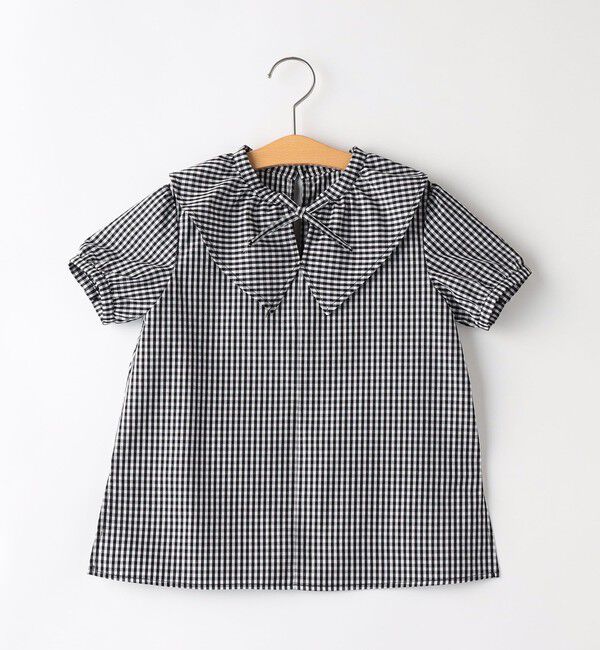 SHIPS KIDS「SHIPS KIDS:100～130cm / ギンガムチェック 半袖 ブラウス」|シャツ・ブラウス|