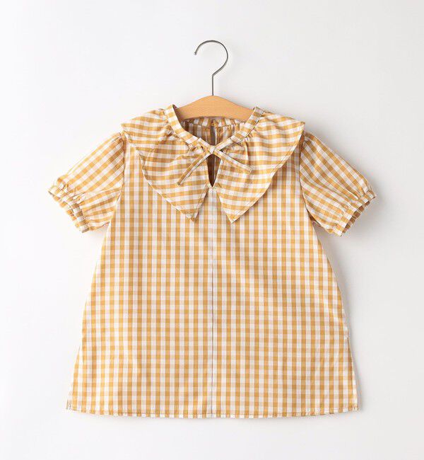 SHIPS KIDS「SHIPS KIDS:100～130cm / ギンガムチェック 半袖 ブラウス」|シャツ・ブラウス|