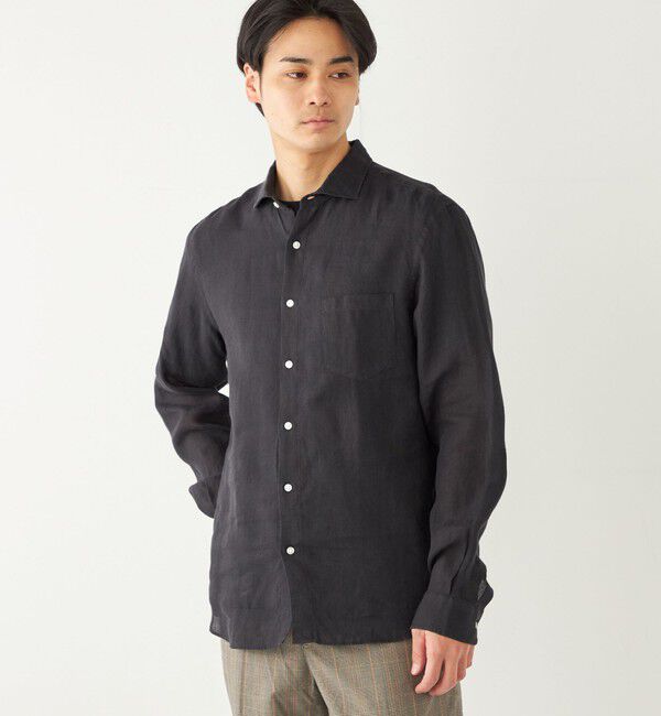 SHIPS Colors 「SHIPS Colors:〈洗濯機可能〉リネン セミワイドカラー シャツ」|シャツ・ブラウス|