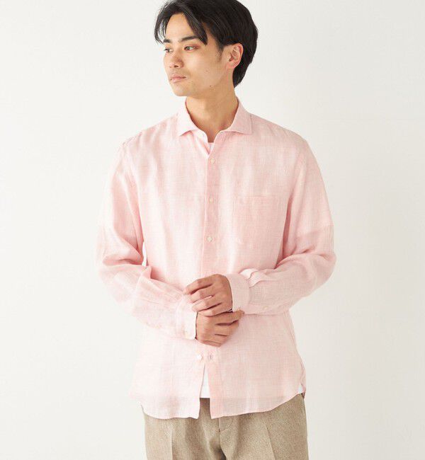 SHIPS Colors 「SHIPS Colors:〈洗濯機可能〉リネン セミワイドカラー シャツ」|シャツ・ブラウス|