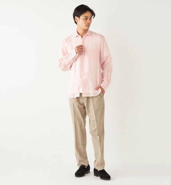 SHIPS Colors 「SHIPS Colors:〈洗濯機可能〉リネン セミワイドカラー シャツ」|シャツ・ブラウス|