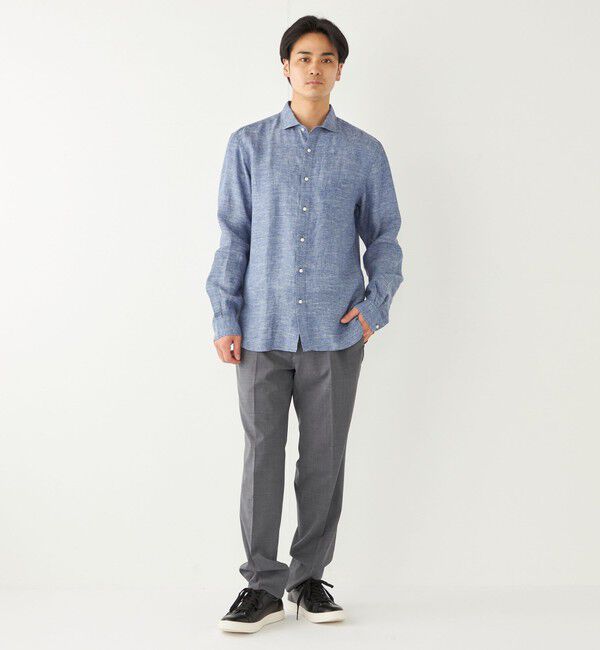 SHIPS Colors 「SHIPS Colors:〈洗濯機可能〉リネン セミワイドカラー シャツ」|シャツ・ブラウス|