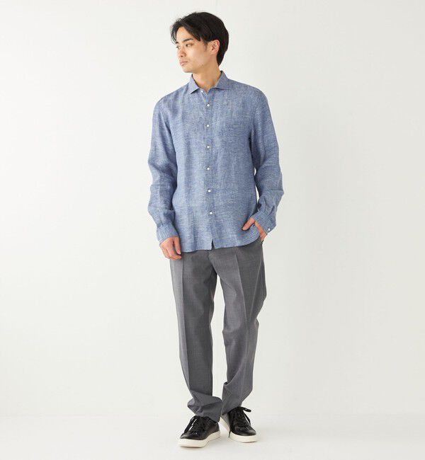 SHIPS Colors 「SHIPS Colors:〈洗濯機可能〉リネン セミワイドカラー シャツ」|シャツ・ブラウス|