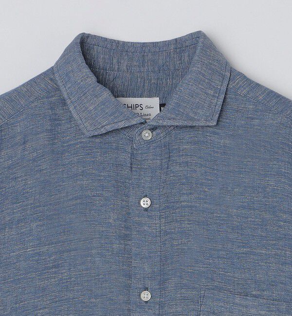 SHIPS Colors 「SHIPS Colors:〈洗濯機可能〉リネン セミワイドカラー シャツ」|シャツ・ブラウス|