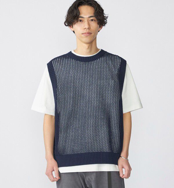 SHIPS「SHIPS:〈手洗い可能〉メッシュ ニット ベスト」|ベスト・ジレ|