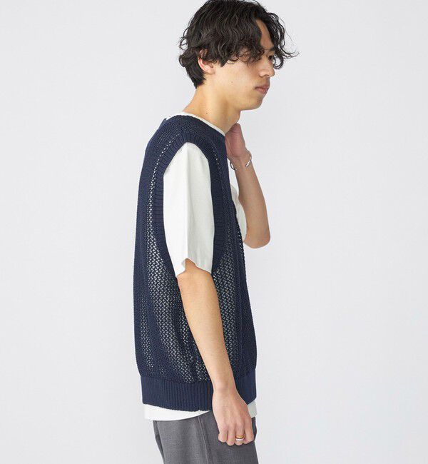 SHIPS「SHIPS:〈手洗い可能〉メッシュ ニット ベスト」|ベスト・ジレ|