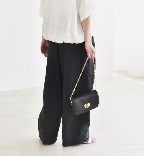 quaranciel「quaranciel:〈洗濯機可能〉ヨーロピアンフラックス リネン タック ワイド パンツ」|その他|