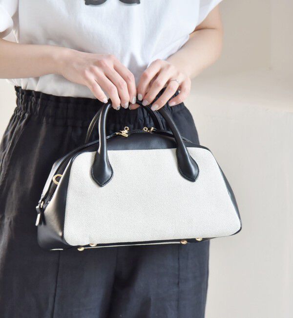 quaranciel「quaranciel: ダブルジップ デザイン ボストン ショルダー バッグ」|ショルダー・メッセンジャー|