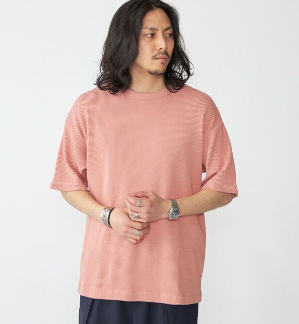 SHIPS「SHIPS: ベーシック ワッフル ショートスリーブ」|Tシャツ・カットソー|ピンク