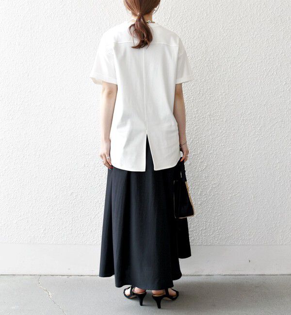 SHIPS any「SHIPS any:〈接触冷感/汗染み防止加工/洗濯機可能〉スリット ルーズ チュニック TEE」|Tシャツ・カットソー|