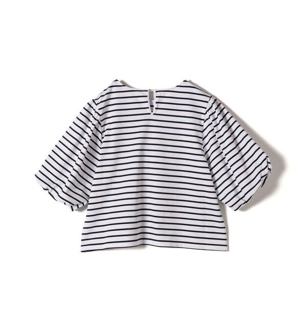 SHIPS Colors 「SHIPS Colors:〈洗濯機可能〉カラー ボーダー ギャザー スリーブ プルオーバー」|Tシャツ・カットソー|