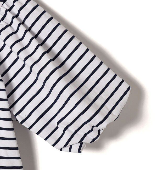 SHIPS Colors 「SHIPS Colors:〈洗濯機可能〉カラー ボーダー ギャザー スリーブ プルオーバー」|Tシャツ・カットソー|