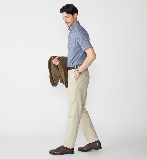 SHIPS「SHIPS: ショートスリーブ ジャージー ギンガムチェック シャツ」|シャツ・ブラウス|