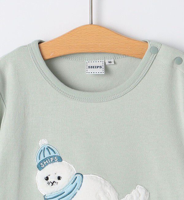 SHIPS KIDS「SHIPS KIDS:80～90cm / ベビー あざらし 長袖 Tシャツ」|Tシャツ・カットソー|