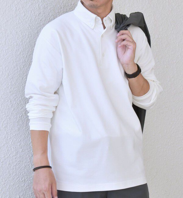 SHIPS any「SHIPS any:〈抗菌防臭/遮熱/UVカット機能等〉 鹿の子 ロングスリーブ ポロシャツ◆」|Tシャツ・カットソー|