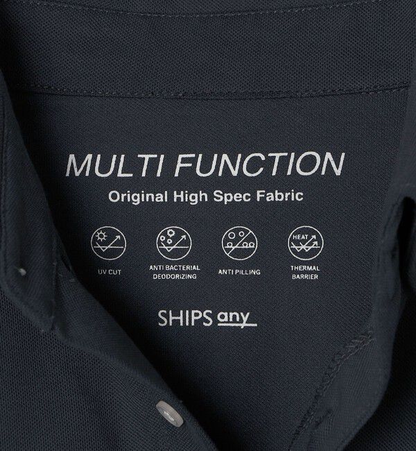 SHIPS any「SHIPS any:〈抗菌防臭/遮熱/UVカット機能等〉 鹿の子 ロングスリーブ ポロシャツ◆」|Tシャツ・カットソー|