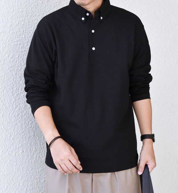 SHIPS any「SHIPS any:〈抗菌防臭/遮熱/UVカット機能等〉 鹿の子 ロングスリーブ ポロシャツ◆」|Tシャツ・カットソー|