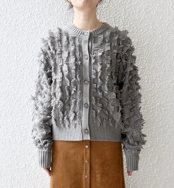 SHIPS any「SHIPS any:〈手洗い可能〉フリンジ デザイン ドルマン ニット カーディガン」|カーディガン|