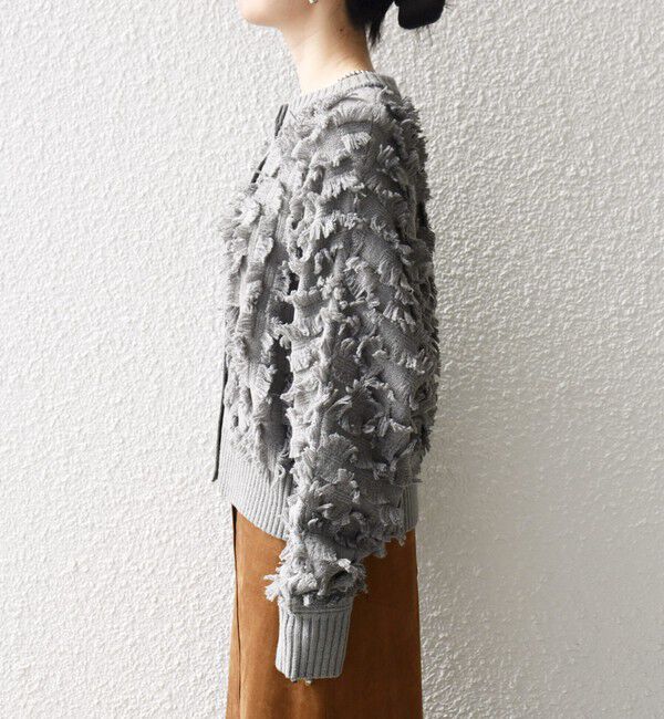 SHIPS any「SHIPS any:〈手洗い可能〉フリンジ デザイン ドルマン ニット カーディガン」|カーディガン|