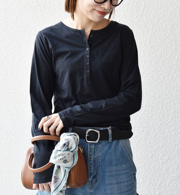 SHIPS any「SHIPS any:〈手洗い可能〉シアー コットン ヘンリーネック プルオーバー」|Tシャツ・カットソー|