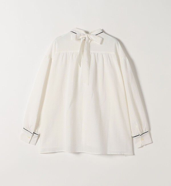 SHIPS any「《予約》SHIPS any:〈洗濯機可能〉サッカー バック リボン 配色 シャツ ブラウス」|シャツ・ブラウス|