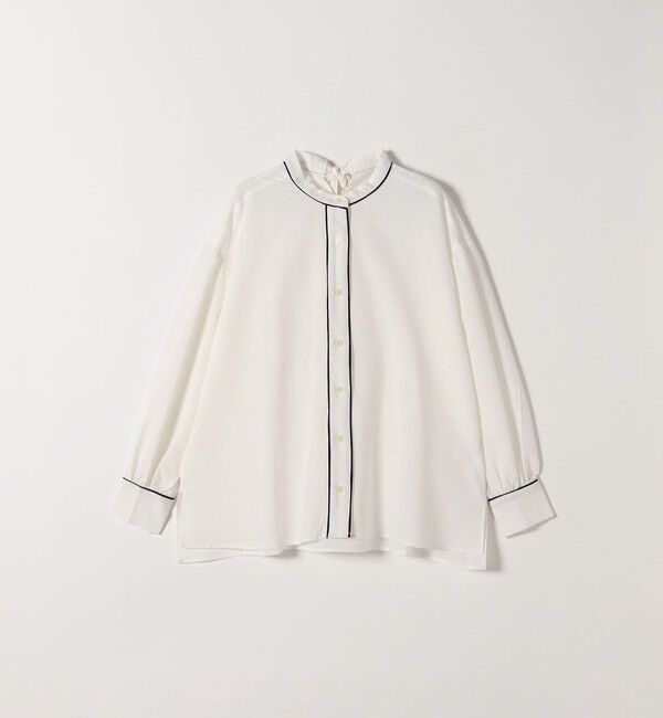 SHIPS any「《予約》SHIPS any:〈洗濯機可能〉サッカー バック リボン 配色 シャツ ブラウス」|シャツ・ブラウス|