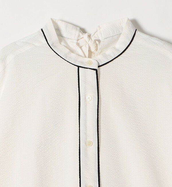 SHIPS any「《予約》SHIPS any:〈洗濯機可能〉サッカー バック リボン 配色 シャツ ブラウス」|シャツ・ブラウス|