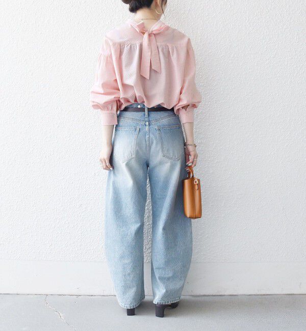 SHIPS any「《予約》SHIPS any:〈洗濯機可能〉サッカー バック リボン 配色 シャツ ブラウス」|シャツ・ブラウス|