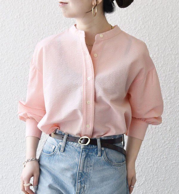 SHIPS any「《予約》SHIPS any:〈洗濯機可能〉サッカー バック リボン 配色 シャツ ブラウス」|シャツ・ブラウス|