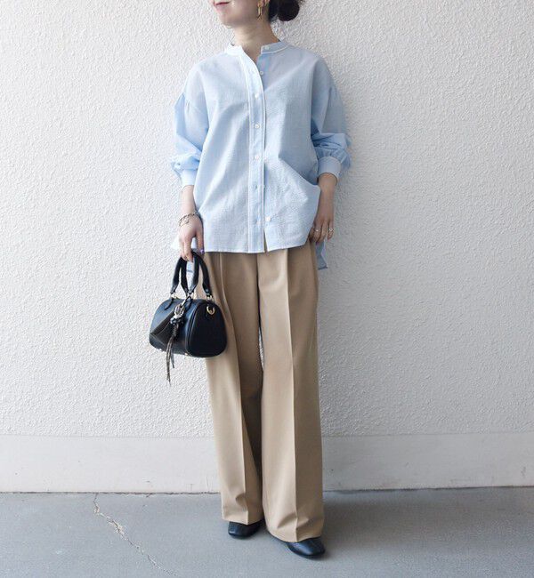 SHIPS any「《予約》SHIPS any:〈洗濯機可能〉サッカー バック リボン 配色 シャツ ブラウス」|シャツ・ブラウス|