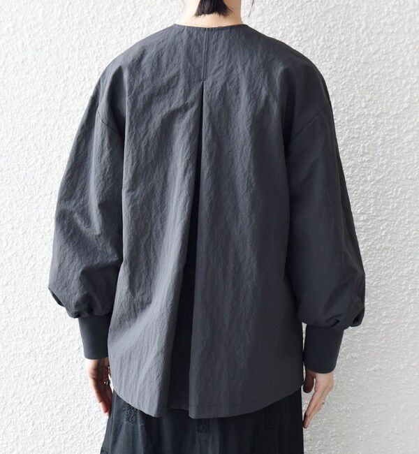 SHIPS any「《予約》SHIPS any:〈洗濯機可能〉ナイロン タスラン ノーカラー Aライン ブルゾン」|ブルゾン・スタジャン|