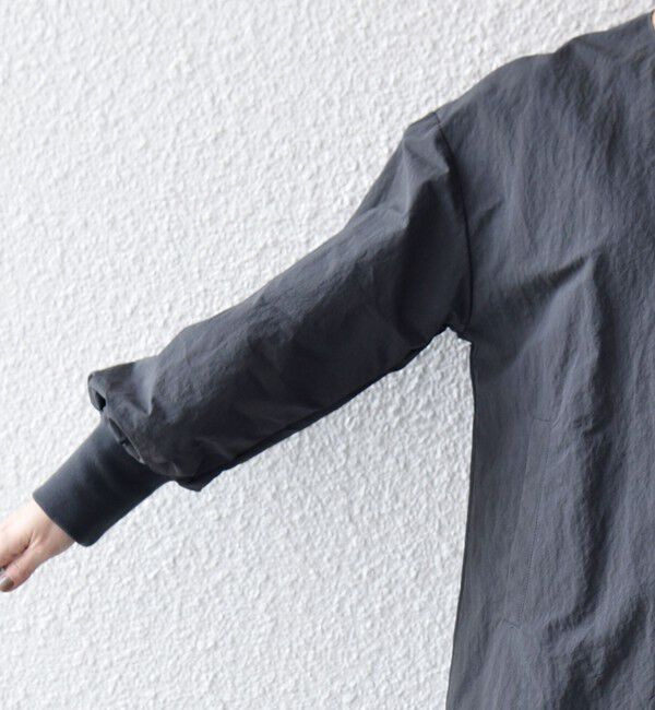 SHIPS any「《予約》SHIPS any:〈洗濯機可能〉ナイロン タスラン ノーカラー Aライン ブルゾン」|ブルゾン・スタジャン|