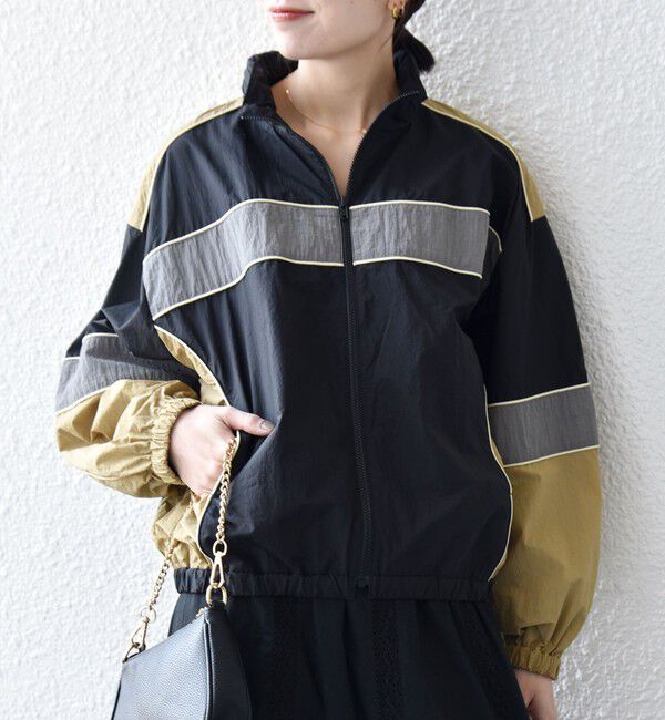 SHIPS any「《予約》SHIPS any:〈洗濯機可能〉ナイロン スタンドカラー 配色 ジップ ブルゾン」|ブルゾン・スタジャン|