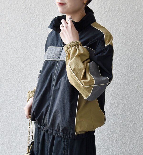 SHIPS any「《予約》SHIPS any:〈洗濯機可能〉ナイロン スタンドカラー 配色 ジップ ブルゾン」|ブルゾン・スタジャン|