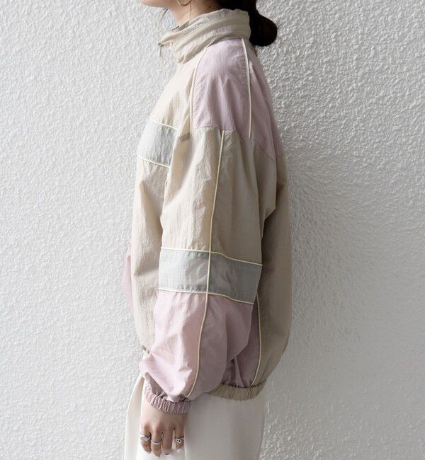 SHIPS any「《予約》SHIPS any:〈洗濯機可能〉ナイロン スタンドカラー 配色 ジップ ブルゾン」|ブルゾン・スタジャン|