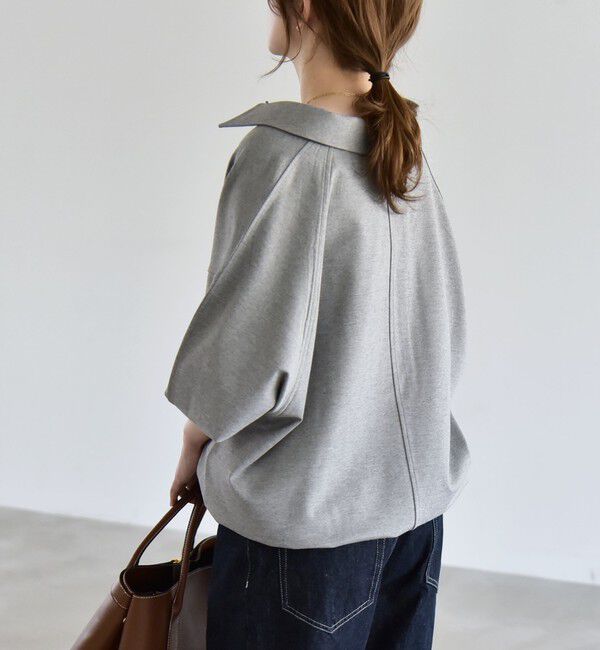 quaranciel「《予約》quaranciel:〈洗濯機可能〉ライト ポンチ ドロスト ポロ プルオーバー」|スウェット・ジャージ|