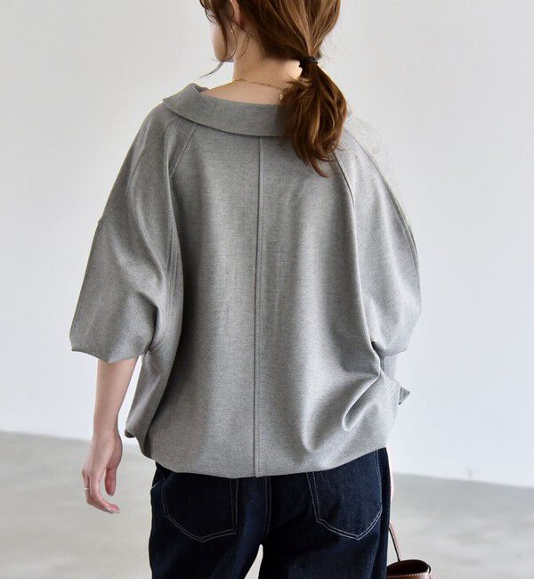 quaranciel「《予約》quaranciel:〈洗濯機可能〉ライト ポンチ ドロスト ポロ プルオーバー」|スウェット・ジャージ|