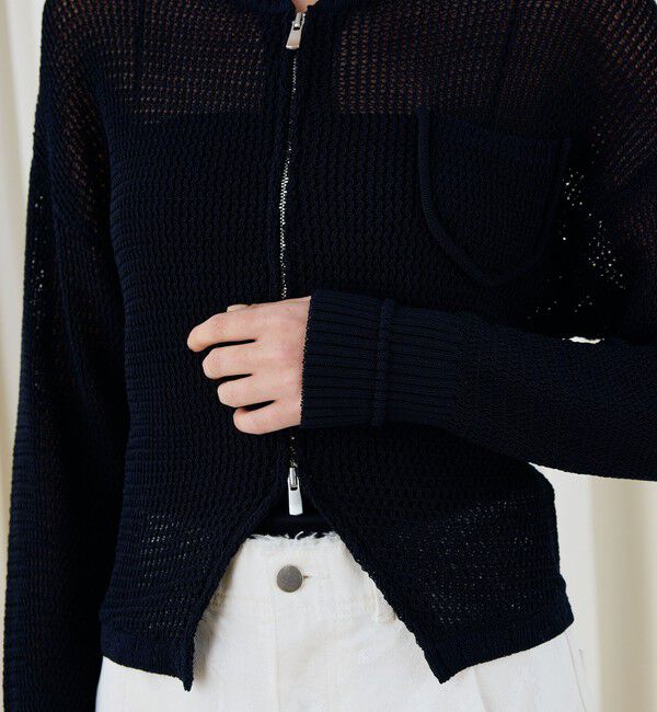 DES PRES「コットンポリエステルコイルヤーン ジップアップカーディガン」|カーディガン|