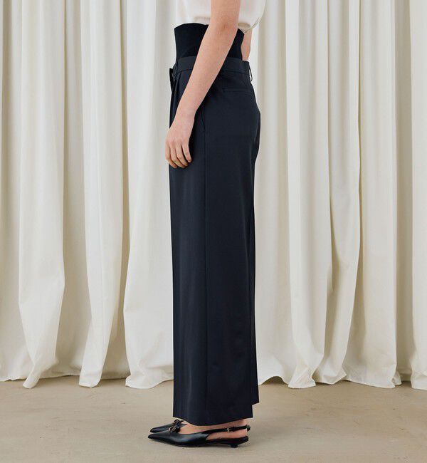DES PRES「ハイツイストギャバジン ウエストバンド付きパンツ」|スラックス|
