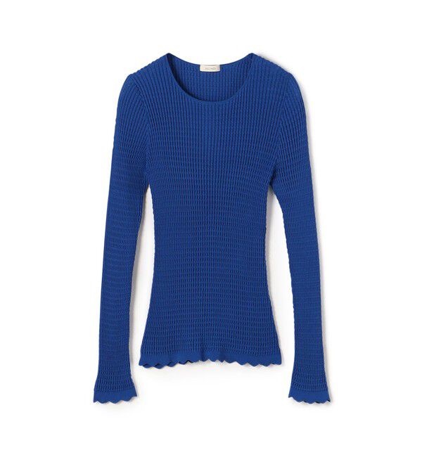 DES PRES「コットンアセテートリブ クルーネックプルオーバー」|ニット・セーター|65 ブルー