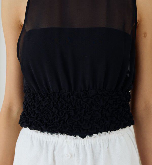 DES PRES「 シャーリングシルク タンクトップ」|シャツ・ブラウス|