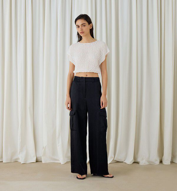 DES PRES「シャーリングシルク ショートプルオーバー」|シャツ・ブラウス|