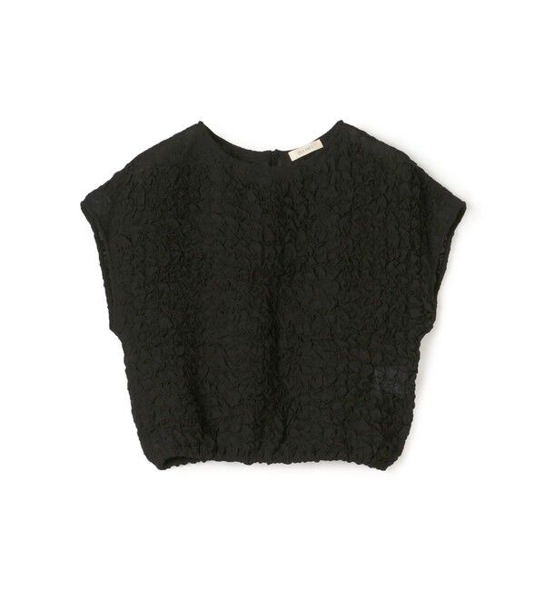 DES PRES「シャーリングシルク ショートプルオーバー」|シャツ・ブラウス|19 ブラック