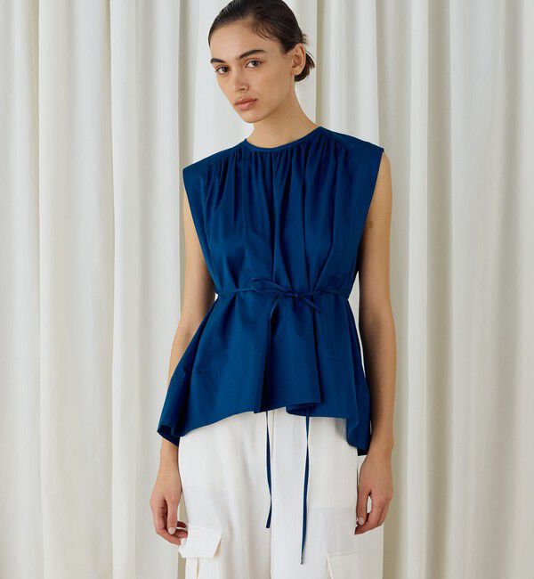 DES PRES「コットンシルクタイプライター コクーンギャザーブラウス」|シャツ・ブラウス|