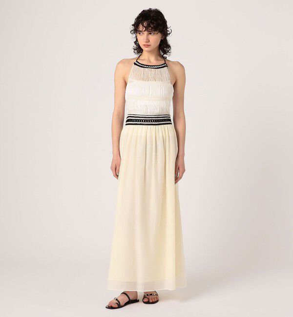 DES PRES「コットンシルクローンレースコンビ ホルターネックワンピース」|ワンピース|