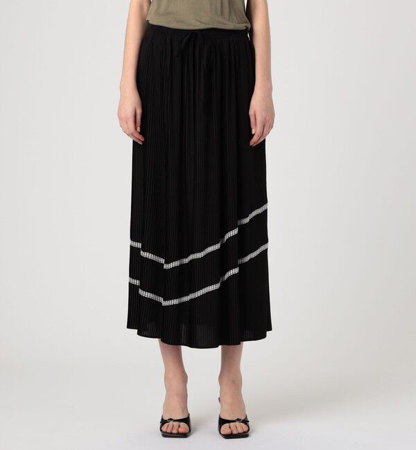 DES PRES「レースコンビプリーツ フレアスカート」|フレア|