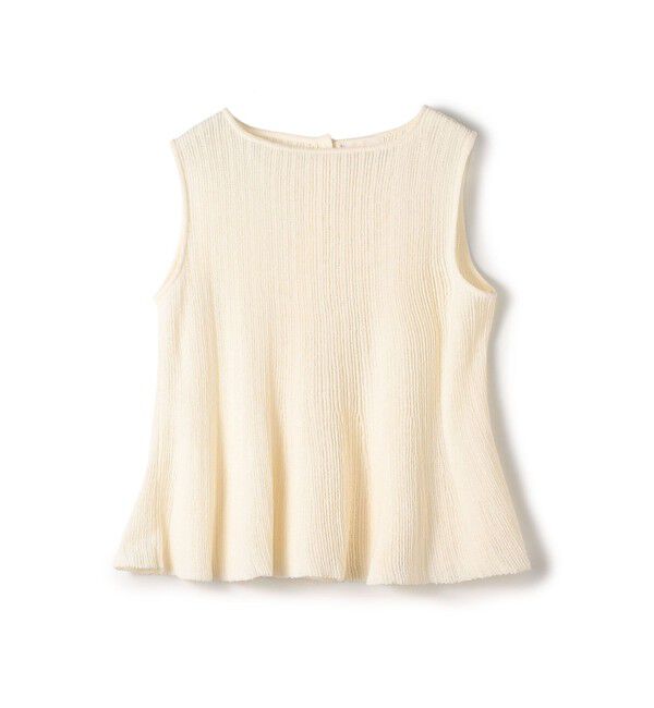 Ballsey「ブークレーミラノリブボーダー ノースリーブプルオーバー」|ニット・セーター|11 ホワイト