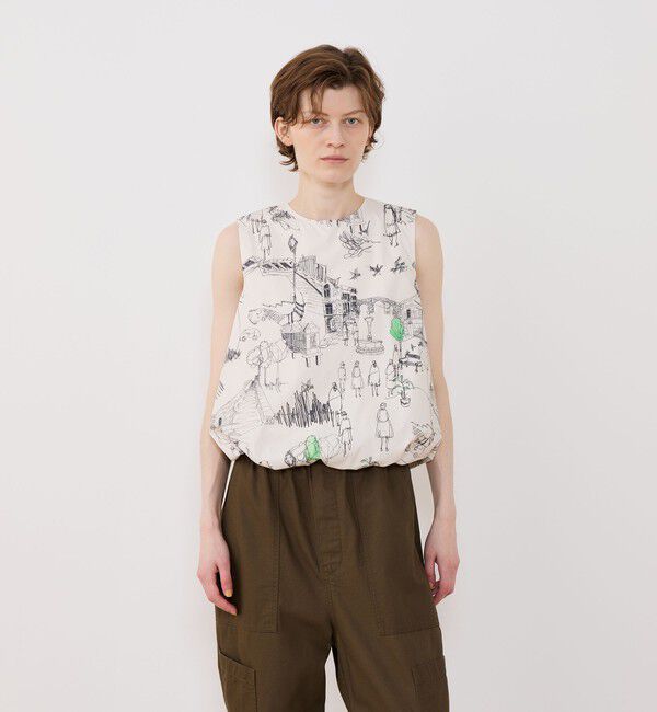 GALERIE VIE「グリーンスケーププリント ノースリーブブラウス」|シャツ・ブラウス|