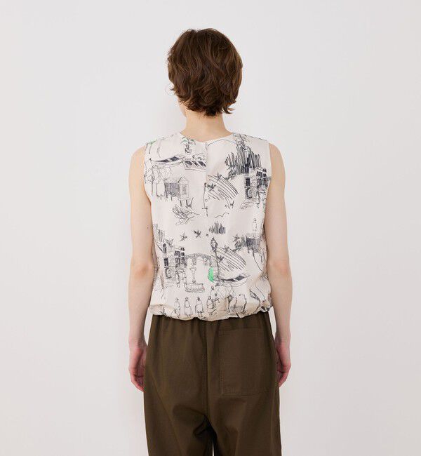 GALERIE VIE「グリーンスケーププリント ノースリーブブラウス」|シャツ・ブラウス|